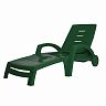 Шезлонг пластиковый складной на колесах  Стандарт Пластик 186 x 76,5 x 89 см темно-зеленый фото