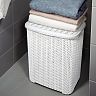 Корзина для белья Violet Вязь, с крышкой, 40 л, белая фото