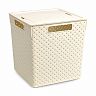 Корзина для хранения Violet Береста, с крышкой, 29,4 x 29,4 x 30,1 см, слоновая кость фото