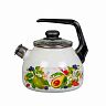 Чайник эмалированный со свистком СтальЭмаль Авокадо, 3 л фото