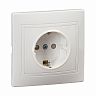 Розетка встраиваемая IEK Kvarta, с з/ш, с заземлением, 16 А, IP20, белая фото