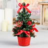 Ель искусственная Зимнее волшебство, красный декор, цветы, 20 см, зеленая фото