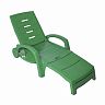 Шезлонг пластиковый складной на колесах  Стандарт Пластик 186 x 76,5 x 89 см зеленый фото