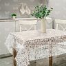 Скатерть Рыжий кот Винтаж, ПВХ, паутинка, 110 x 135 см, белая фото