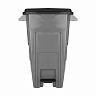 Бак для мусора Spin&Clean Freestyle, с педалью, на колесах, 100 л, темно-серый фото