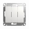 Выключатель 3-клавишный Systeme (Schneider) Electric Glossa, встраиваемый, белый фото