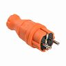 Вилка прямая IEK Омега ВБп3-1-0м, с заземлением, 16 А, оранжевая фото
