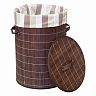 Корзина для белья круглая Рыжий кот BLB-01-D, 34,5 x 50 см, бамбук темный фото
