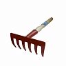 Грабли прямые, с деревянным черенком, 6 зубьев фото