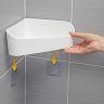 Полка для ванной угловая Альтернатива, на скотче, 20 x 20 x 8,5 см, белая фото