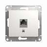 Розетка компьютерная встраиваемая RJ45 Systeme Electric Glossa, категория 5Е, белая фото