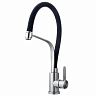 Смеситель для кухни Fashun A54012-7, с гибким изливом, сатин/черный фото