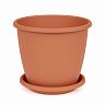 Горшок для цветов Альтернатива Афина, с поддоном, 11 л, коричневый фото