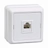Розетка телефонная накладная RJ11 IEK Октава, IP20, белая фото