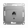 Розетка компьютерная встраиваемая RJ45 Systeme Electric Glossa, категория 5Е, алюминий фото
