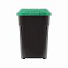 Бак для мусора Альтернатива, на колесах, 65 л, черно-зеленый фото