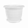 Горшок для цветов Альтернатива Виола, с поддоном, 3,5 л, белый фото