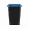 Бак для мусора Альтернатива, на колесах, 65 л, черно-синий фото