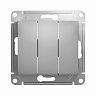 Выключатель 3-клавишный Systeme (Schneider) Electric Glossa, встраиваемый, алюминий фото