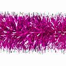 Мишура, с серебристой кромкой, 8 x 200 см, фуксия фото