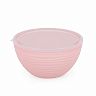 Салатник пластиковый Альтернатива Оазис, с крышкой, 2,5 л, розовый фото