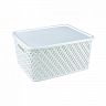 Корзина для хранения Альтернатива Плетенка, с крышкой, 35 x 29 x 17,5 см, белая фото