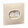 Розетка компьютерная встраиваемая 2xRJ45 IEK Kvarta, IP20, кремовая фото