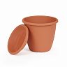 Горшок для цветов Альтернатива Афина, с поддоном, 3 л, коричневый фото